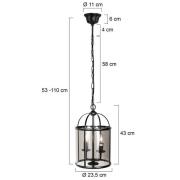 Steinhauer Hänglampa Pimpernel, Ø 23 cm, svart