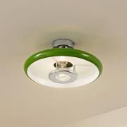 Lindby taklampa Branford, Ø 35 cm, grön, metall