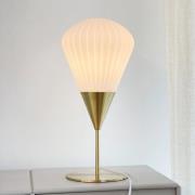 Dyberg Larsen Bordslampa Ballon, vit/mässingsfärgad, 46 cm