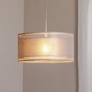 Maco Design Duo Den Light hänglampa, silvergrå, Ø 50 cm, linne, PVC