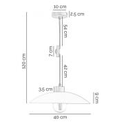 ONLI Hänglampa OHANA, opalglas, ek, Ø 40 cm, E27