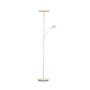 FISCHER & HONSEL LED-golvlampa Sorento, höjd 182 cm, läslampa, sandfär...