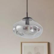 Lindby hänglampa Lelia, rökgrå, glas, Ø 35 cm