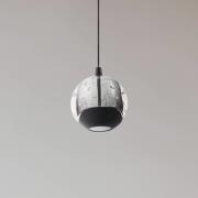 Lucande LED-pendellampa Hayley, svart, 1 lampa, glas