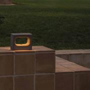 FARO BARCELONA LED-vägglampa Glint, 2700K, 15 cm, grå, betong, IP55