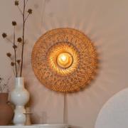 GOOD & MOJO vägglampa Arizona, natur, Ø 50 cm bambu stickkontakt