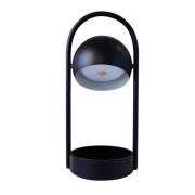 FRANDSEN LED-bordslampa Ball Portable, svart, stål