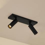 Arcchio takspotlight Brinja Slim, svart, 2 lampor GU10 MR11