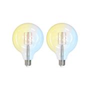 LUUMR Smart LED Filament set om 2 E27 G125 7W klar Tuya