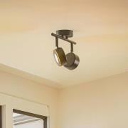 Lindby strålkastare Jyla, svart, 4.000 K, 2-ljus, GX53