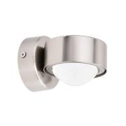 Lindby väggspotlight Jyla, nickel, 4.200 K, nedåtriktad, lins