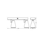 OSRAM takspotlight PEAR, svart, 2 lampor, GU10-LED 2 700 K