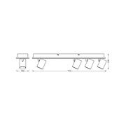 OSRAM LED-takspotlight MARS CLICK-SELECT, 4 spots, svart