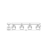 OSRAM LED-taklampa Jupiter, 4 lampor, silver, metall