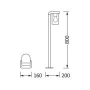 OSRAM väglampa ENDURA CLASSIC CASCADE 80 cm mörkgrå/klar