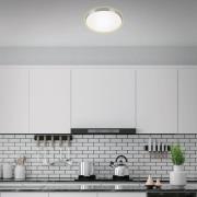 Briloner LED-taklampa Flet, vit/krom, Ø 28,5 cm, 3 000 K