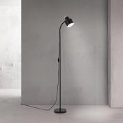 ORION Golvlampa Gili, svart matt, stål, höjd 150 cm, E27