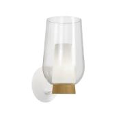 Mantra Iluminación Nora vägglampa, vit-transparent, glas, metall