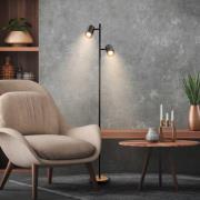 Briloner Golvlampa Duta, svart/ljus trä, höjd 160 cm Metall/trä