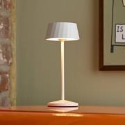 Sigor LED-bordslampa Facetta, vit, 22 cm, metall, CCT IP44