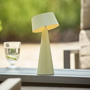 Sigor LED-bordslampa Solino, grön, solcell/USB, 26 cm, IP44