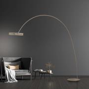 PURE LED-golvlampa Loop-Bow, bronsfärgad, räckvidd 290 cm