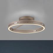 PURE LED-taklampa Loop bronsfärgad, metall Ø 60 cm CCT
