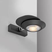 PURE LED-vägglampa Oculis, svart, 30 cm järn/glas, 2 lampor