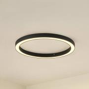 Lucande LED-taklampa Neor, svart, Ø 60 cm, CCT, dimbar