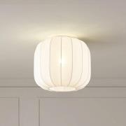 Lindby Helin taklampa, vit, tyg, Ø 35 cm