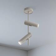 SIGMA Takspotlight Leda 2, taupe, 2 lampor, stål, GU10, höjd 55 cm