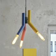 OSRAM hänglampa Decor Straw, 3 lampor, stål, färgglad, E27