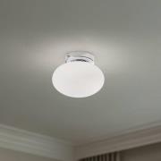 Domiluce Taklampa Ufo, krom/vit, Ø 18 cm, glas, G9