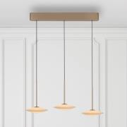 Paul Neuhaus LED-pendellampa Elipsa, 3 lampor, vit/brons