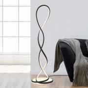 Paul Neuhaus LED-golvlampa Twist, svart, höjd 143 cm