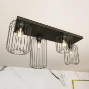 EMIBIG LIGHTING Taklampa Barn, 4 lampor, 83 cm, svart, metall, E27