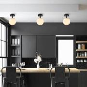 Opviq Taklampa Atmaca, 1 lampa, svart, glas, Ø 15 cm