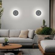 Helestra LED-utomhusvägglampa BUD 44, ej dimbar, grå, IP65