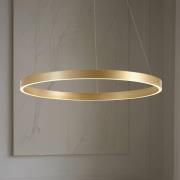 Lucande LED-hänglampa Yonam, Ø 80 cm, 1 lampa, guld, CCT