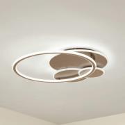 Lucande LED-taklampa Circulo, kaffebrun, CCT, dimbar