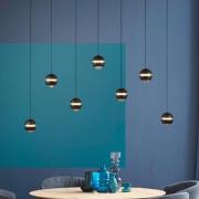 SCHÖNER WOHNEN LED-hänglampa Lini svart 7 lampor lång 3.000K