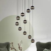 Schöner Wohnen LED-hänglampa Lini svart 10 lampor rund 3000K