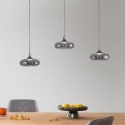 Schöner Wohnen LED-hänglampa Posh 3 lampor, rökfärgat glas, 3 000 K