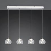 Trio Lighting LED-hänglampa Flynt, längd 97 cm kromfärgad metall 4 lam...