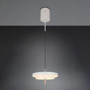 Trio Lighting LED-hänglampa Keaton, ljusgrå, Ø 40 cm, metall, CCT