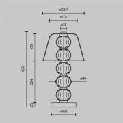 Maytoni LED-bordslampa AMULET, höjd 45 cm, guldfärgad, metall/glas