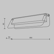 Maytoni LED-vägglampa FLAT, bärnsten/mässing, bredd 30 cm, glas/metall