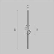 Maytoni LED-vägglampa RENAISSANCE, mässing/mässing, höjd 63 cm, 2-arma...