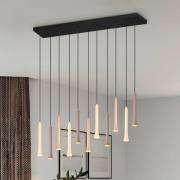 Trio Lighting Hänglampa Fiato, 11 lampor, lång, metall, taupe, kaffe