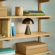 HÜBSCH LED-batteridriven bordslampa Mush, brunnad mässing, höjd 20 cm